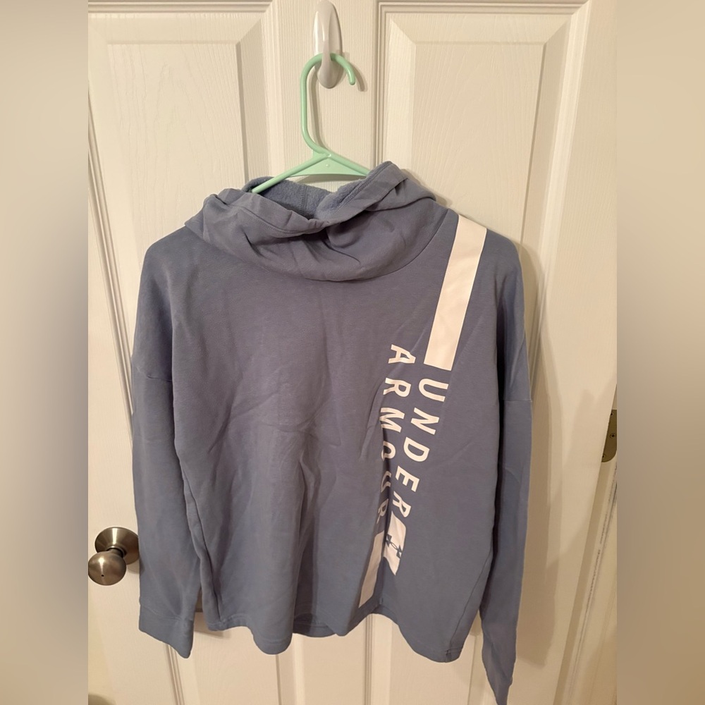 Under Armour Light Blueish Gray Hoodie with White Accents